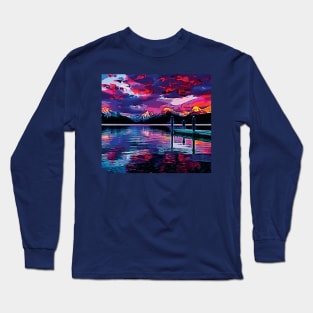 Magical Sky under Mountains ad Lake Long Sleeve T-Shirt